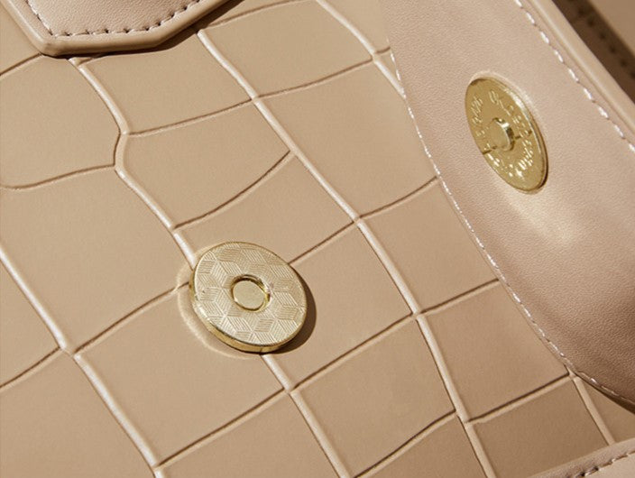Russell Square Croc-Embossed Top Handle Bag - LuxeVine London