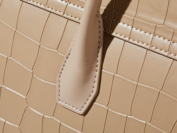 Russell Square Croc-Embossed Top Handle Bag - LuxeVine London