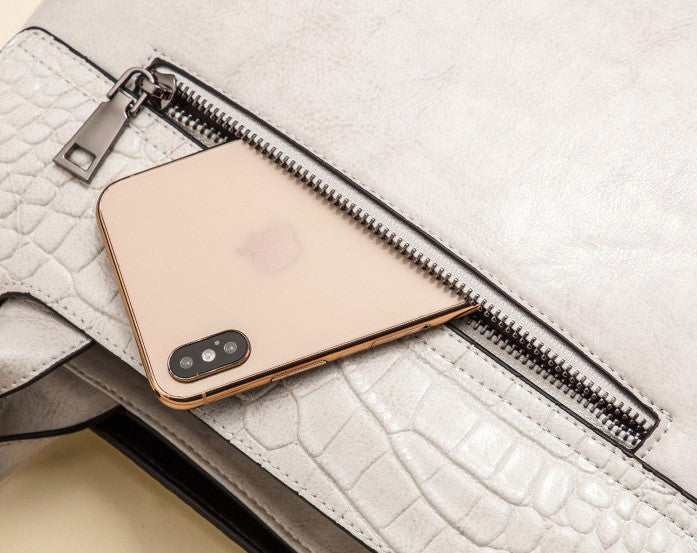 Chancery Lane Croc-Embossed Top Handle Bag - LuxeVine London