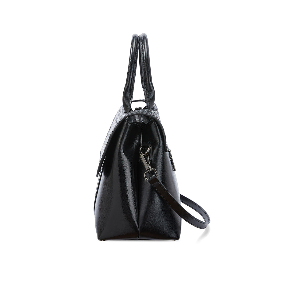 Chancery Lane Croc-Embossed Top Handle Bag - LuxeVine London