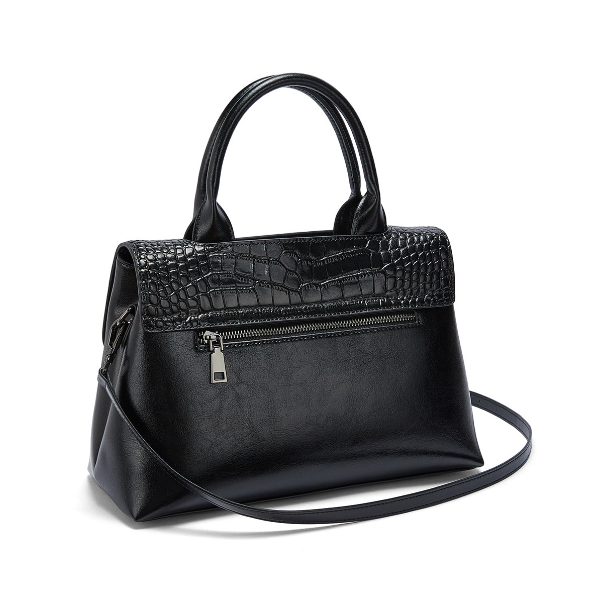 Chancery Lane Croc-Embossed Top Handle Bag - LuxeVine London